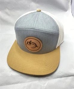 Captuer Hats 7 Panel Trucker Logo Hat - Gray/Gold