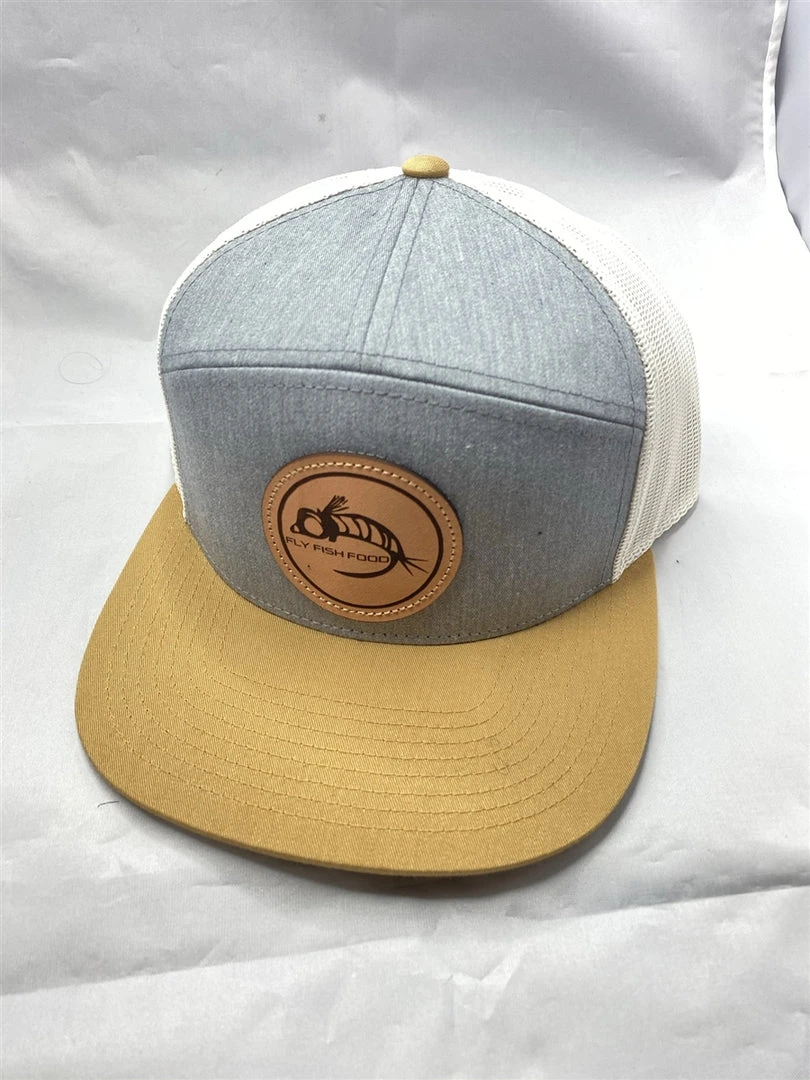Captuer Hats 7 Panel Trucker Logo Hat - Gray/Gold 3 Captuer Hats 7 Panel Trucker Logo Hat - Gray/Gold