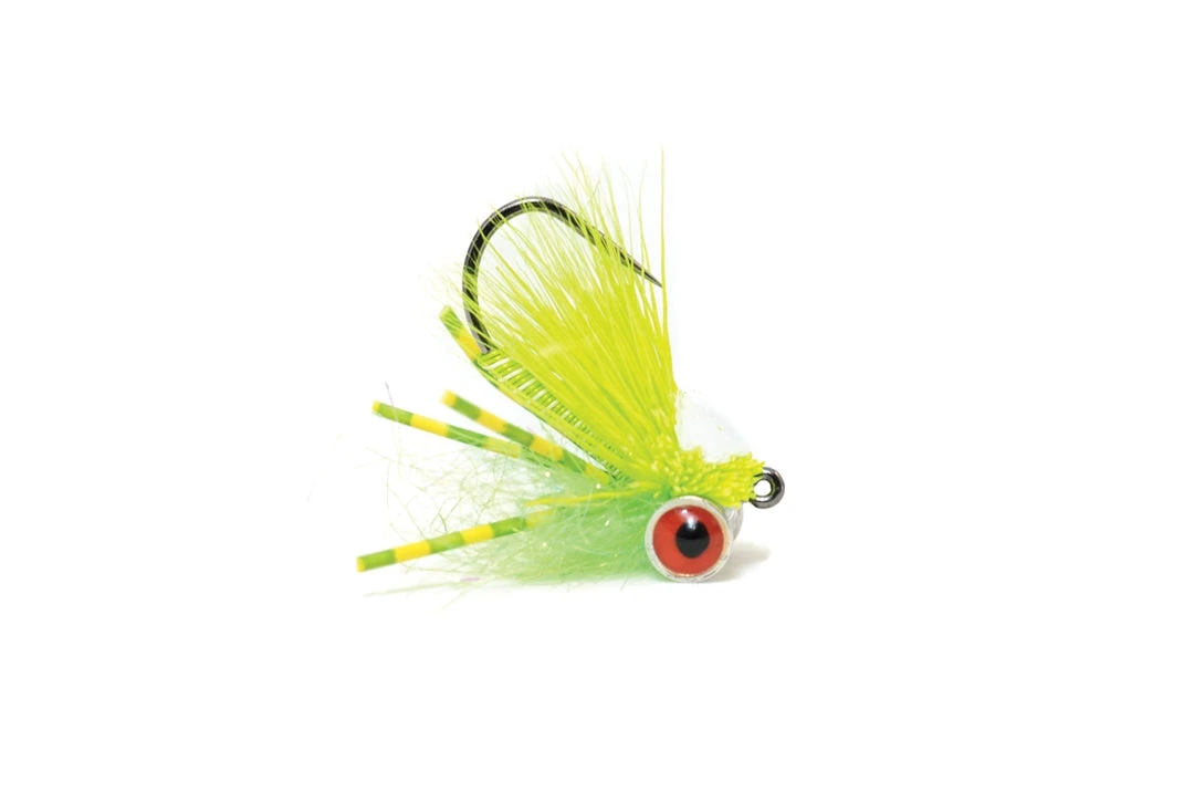 Fulling Mill Bluegill Mini Slider White/Chartreuse Shop Flies 3 Fulling Mill Bluegill Mini Slider White/Chartreuse Shop Flies