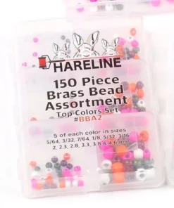 Hareline 150 Piece Brass Bead Assortment Beads 7 Hareline 150 Piece Brass Bead Assortment Beads