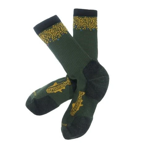 Rep Your Water RepYourWater Trout Socks - Lightweight Brookie Edition Clothing & Logo Gear 3 Rep Your Water RepYourWater Trout Socks - Lightweight Brookie Edition Clothing & Logo Gear