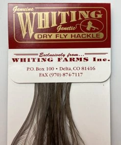 Whiting 100 Pack Dry Fly Hackle - Dark Dun - 14