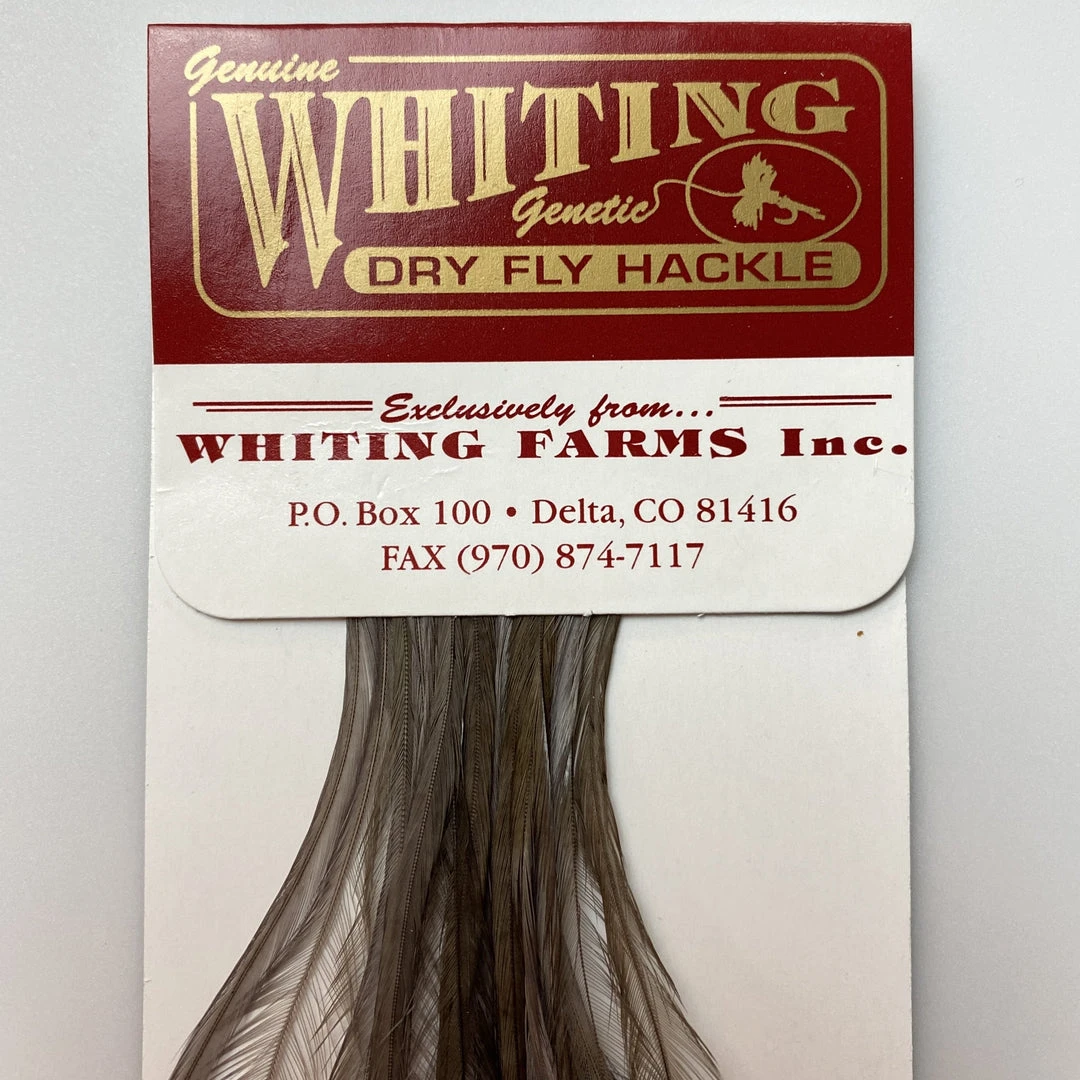 Whiting 100 Pack Dry Fly Hackle - Dark Dun - 18 3 Whiting 100 Pack Dry Fly Hackle - Dark Dun - 18