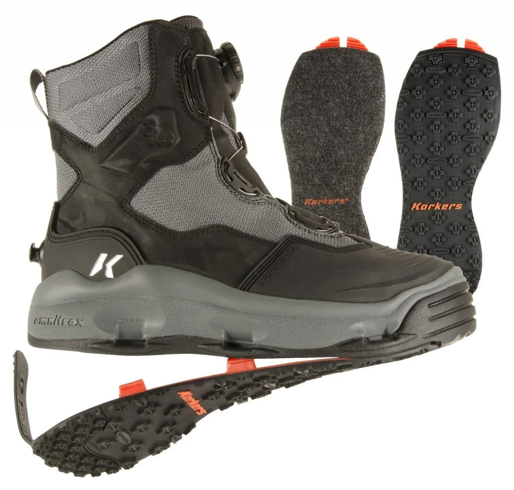 Wading Gear Korkers Darkhorse Wading Boot - Felt & Kling-On Soles 3 Wading Gear Korkers Darkhorse Wading Boot - Felt & Kling-On Soles