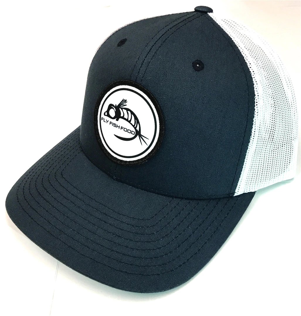 Captuer Hats Fly Fish Food Logo Hat - Navy & White 3 Captuer Hats Fly Fish Food Logo Hat - Navy & White