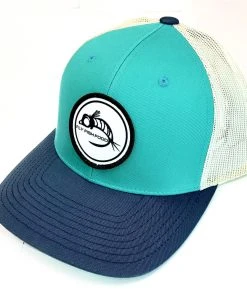 Captuer Fly Fish Food Logo Hat - Turquoise & Blue Hats