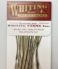 Whiting 100 Pack Dry Fly Hackle - Silver Badger - 20