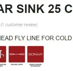 Fly Lines Scientific Anglers Sonar Sink 25 Cold Fly Line 7 Fly Lines Scientific Anglers Sonar Sink 25 Cold Fly Line
