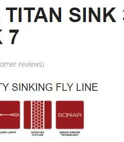 Scientific Anglers Sonar Titan Sink 3/Sink 5/Sink 7 Fly Line 8 Scientific Anglers Sonar Titan Sink 3/Sink 5/Sink 7 Fly Line
