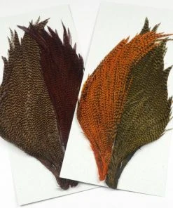 Hareline Feathers & Marabou Trout Streamer Dyed Grizzly Starter Cape 4 Pack