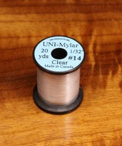 Hareline Wire, Tinsel & Lead Uni Mylar - Clear - Sz 14
