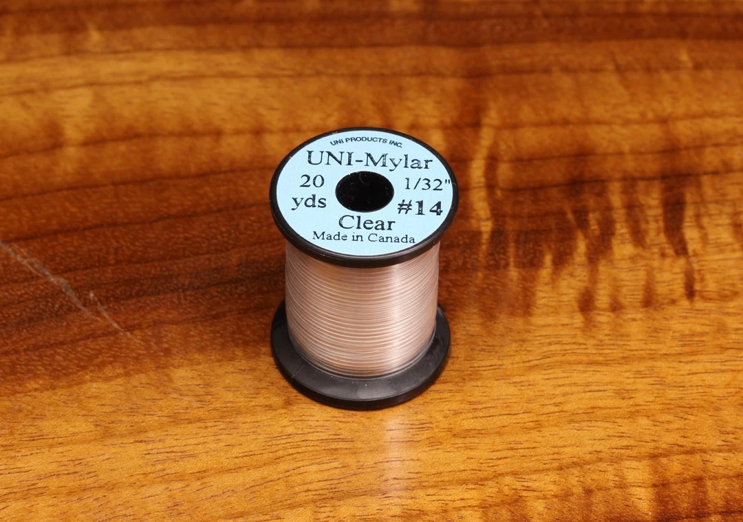 Hareline Wire, Tinsel & Lead Uni Mylar - Clear - Sz 14 3 Hareline Wire, Tinsel & Lead Uni Mylar - Clear - Sz 14